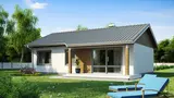Готовый проект дома Z7 - Маленький и недорогой одноэтажный дом с двускатной крышей