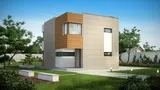 Готовый проект дома Zx51 - Современный комфортабельный дом простой формы с тремя спальнями на втором этаже