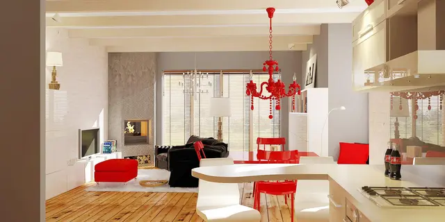 готовый проект дома Z19 – дизайн интерьера, Одноэтажный дом с передним гаражом для двух автомобилей