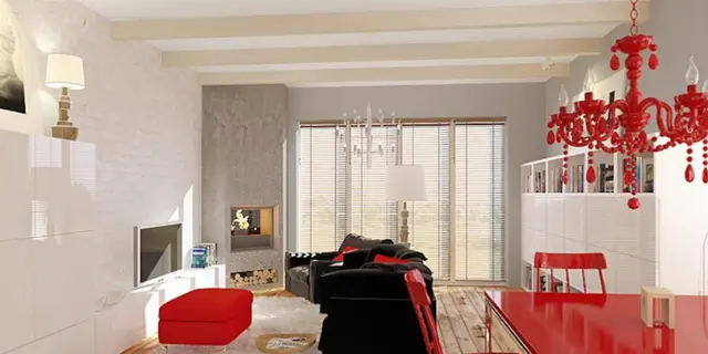 готовый проект дома Z19 – дизайн интерьера, Одноэтажный дом с передним гаражом для двух автомобилей