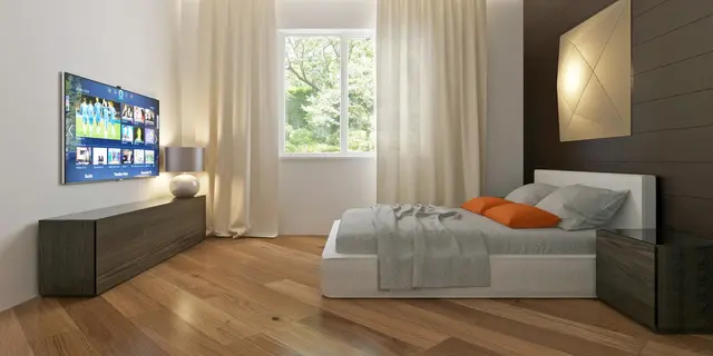 готовый проект дома Z35 – дизайн интерьера, Проект одноэтажного дома с просторной гостиной и гаражом на две машины.