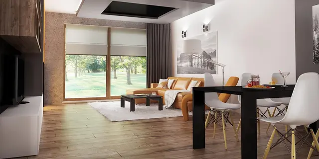 готовий проект будинку Z41 - дизайн інтер'єру, Вигідний невеликий одноповерховий будинок з трьома спальнями