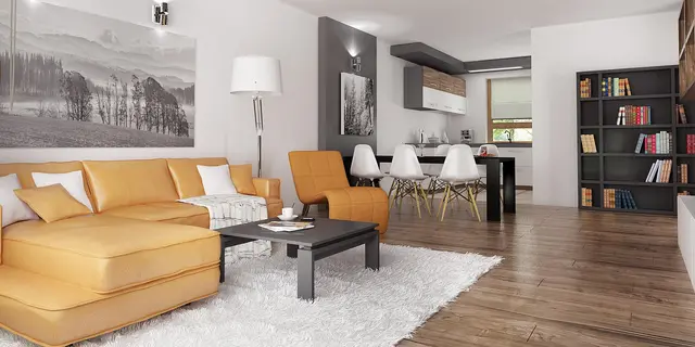 готовий проект будинку Z41 - дизайн інтер'єру, Вигідний невеликий одноповерховий будинок з трьома спальнями