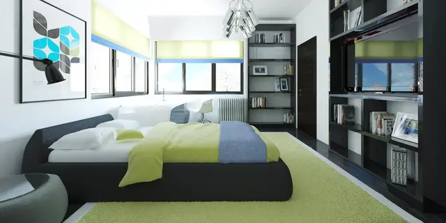 готовий проект будинку Zb2 - дизайн інтер'єру, Будинок на дві родини з гаражем та терасою.