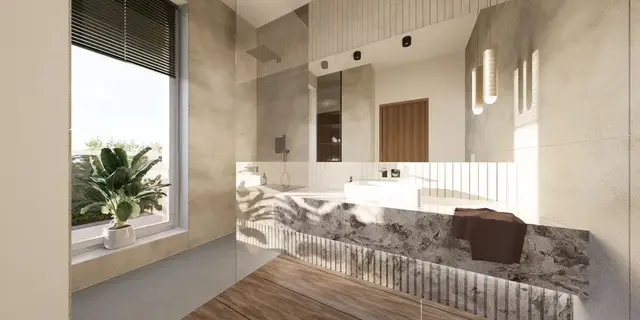 готовий проект будинку Zx214 + - дизайн інтер'єру, Проект сучасного двоповерхового будинку з пласким дахом для вузької ділянки