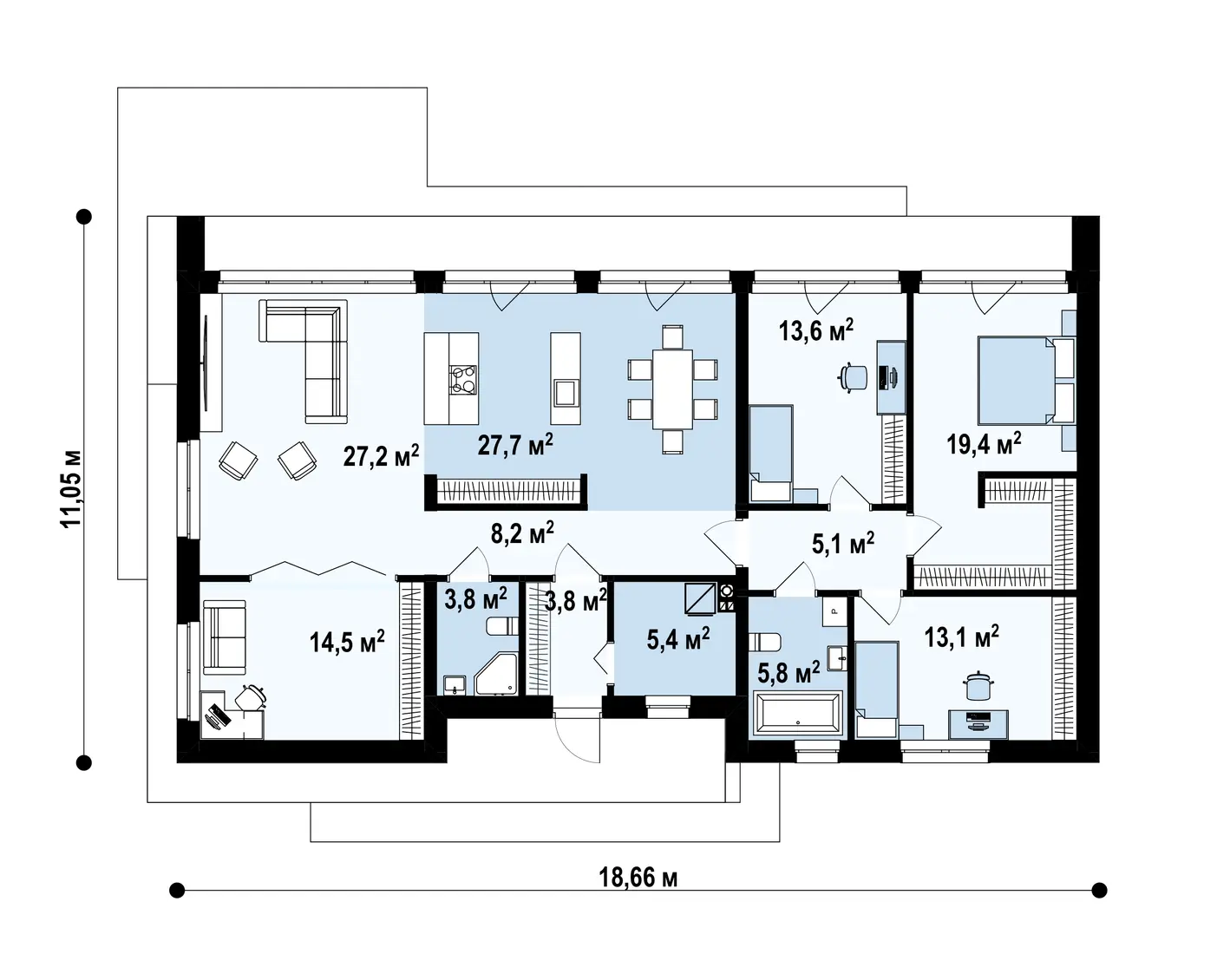 1-ий поверх 147,6 / 147,6m²