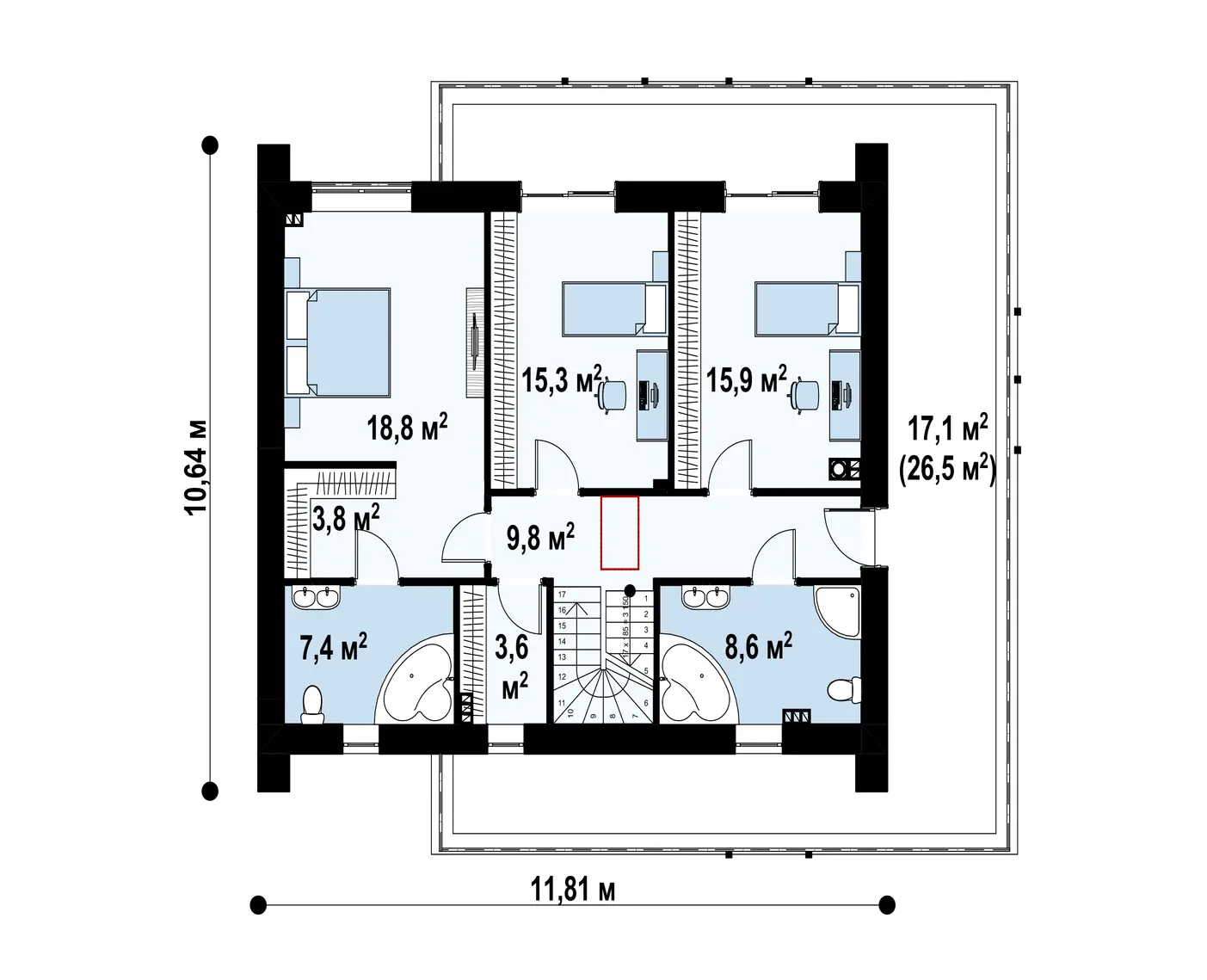 2-ий поверх 83,2 / 100,3m²