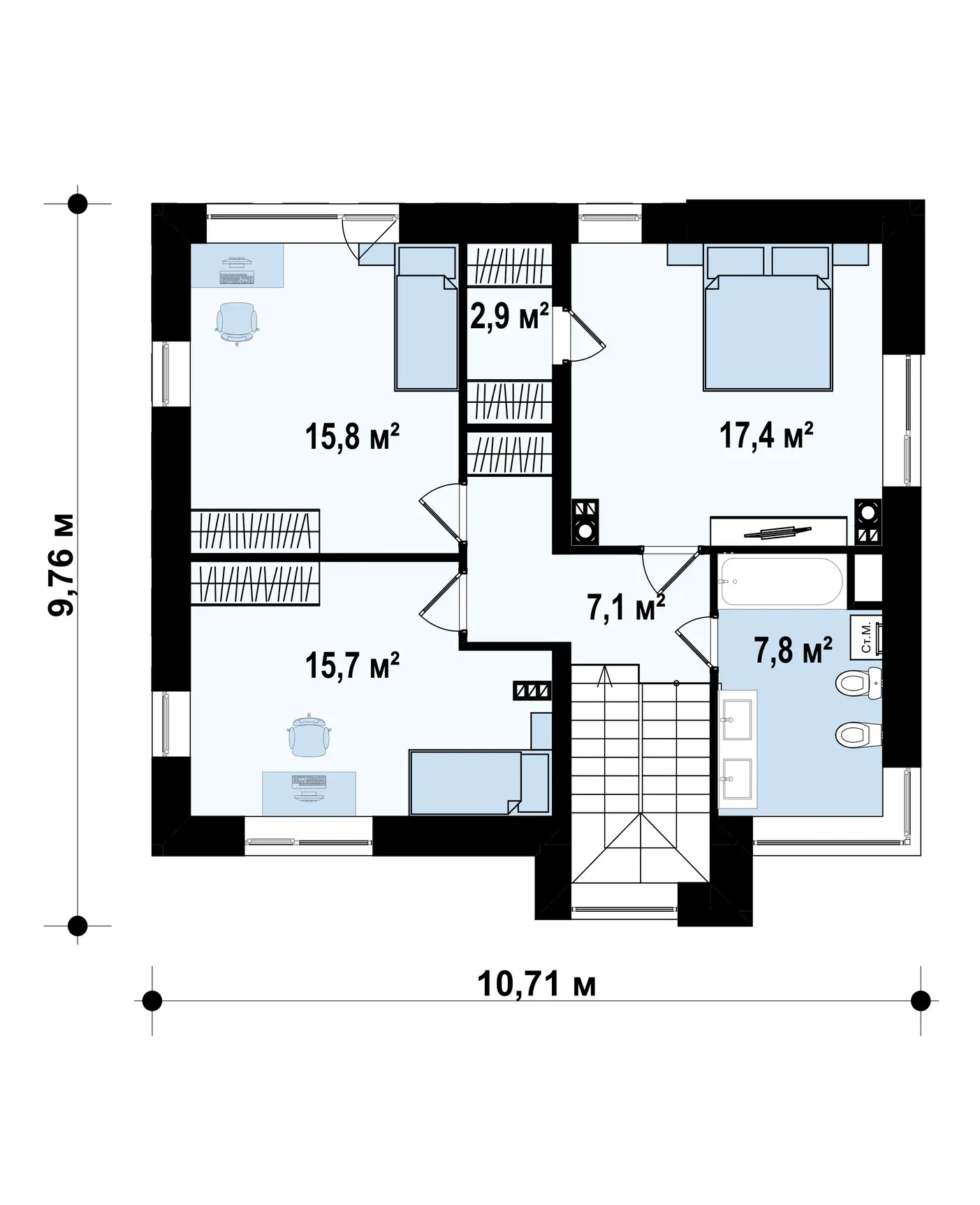 2-ий поверх 66,7 / 66,7m²