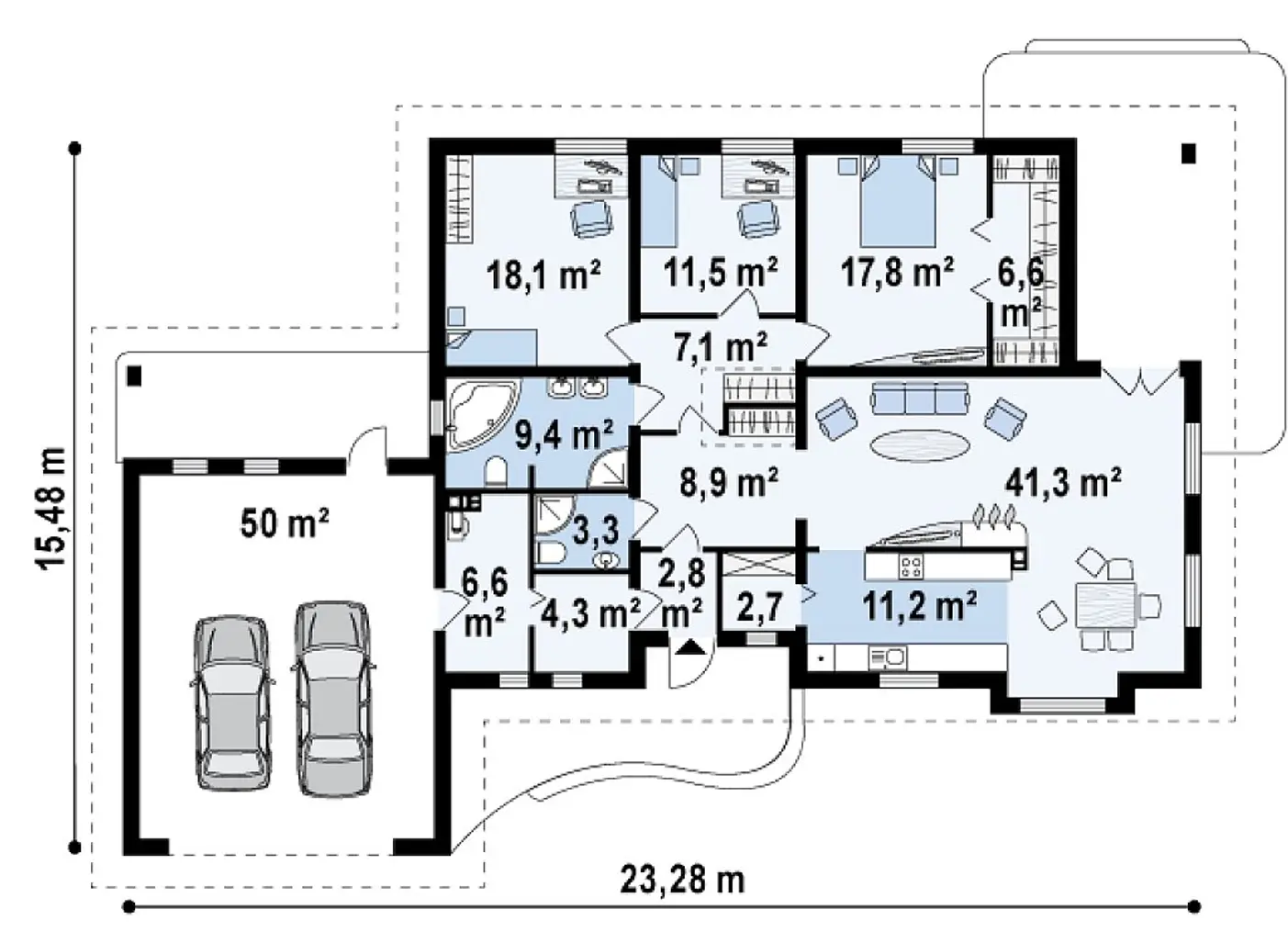 1-ий поверх 202,1 / 214,8m²