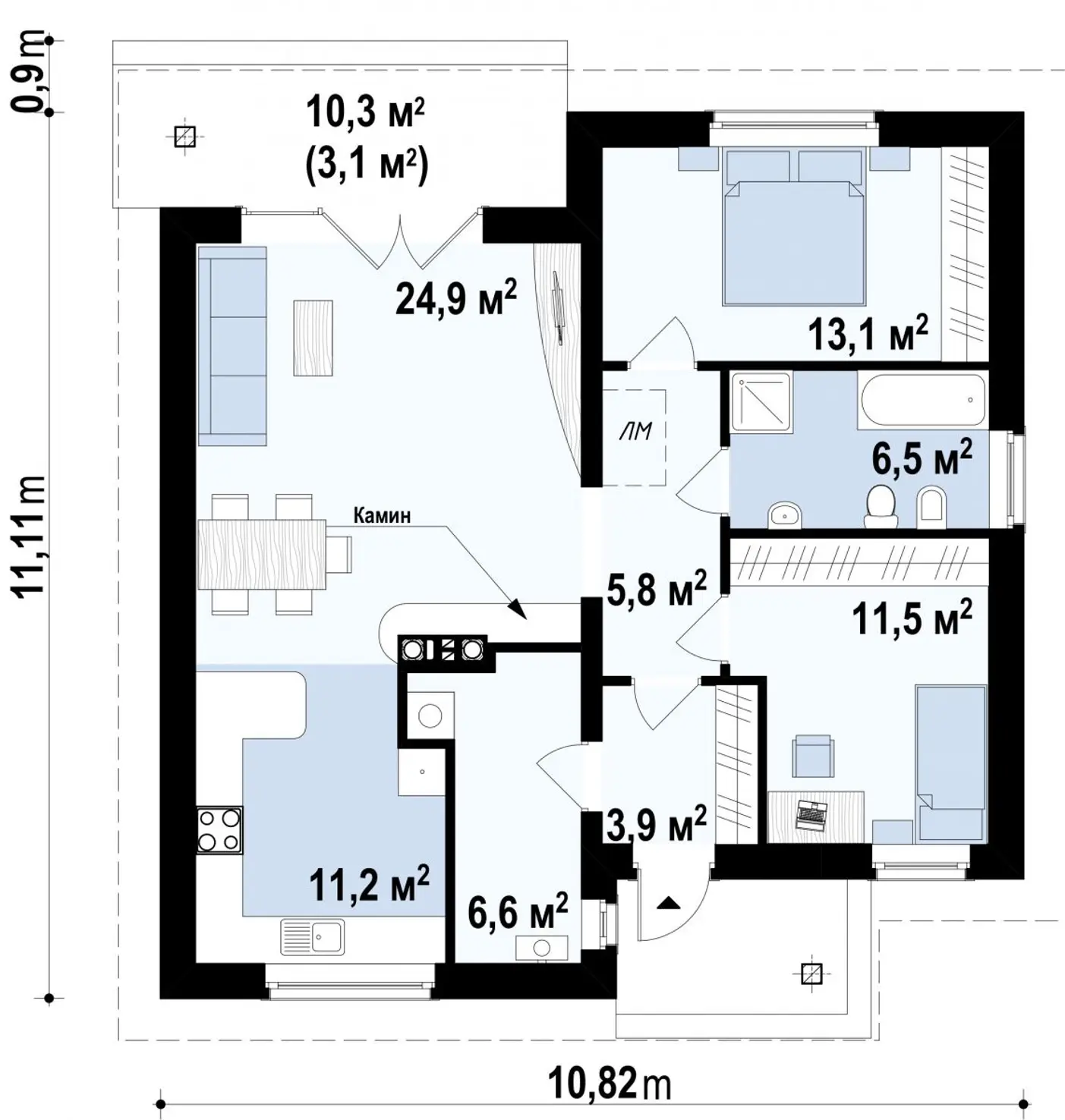 1-ий поверх 83,6 / 86,7m²