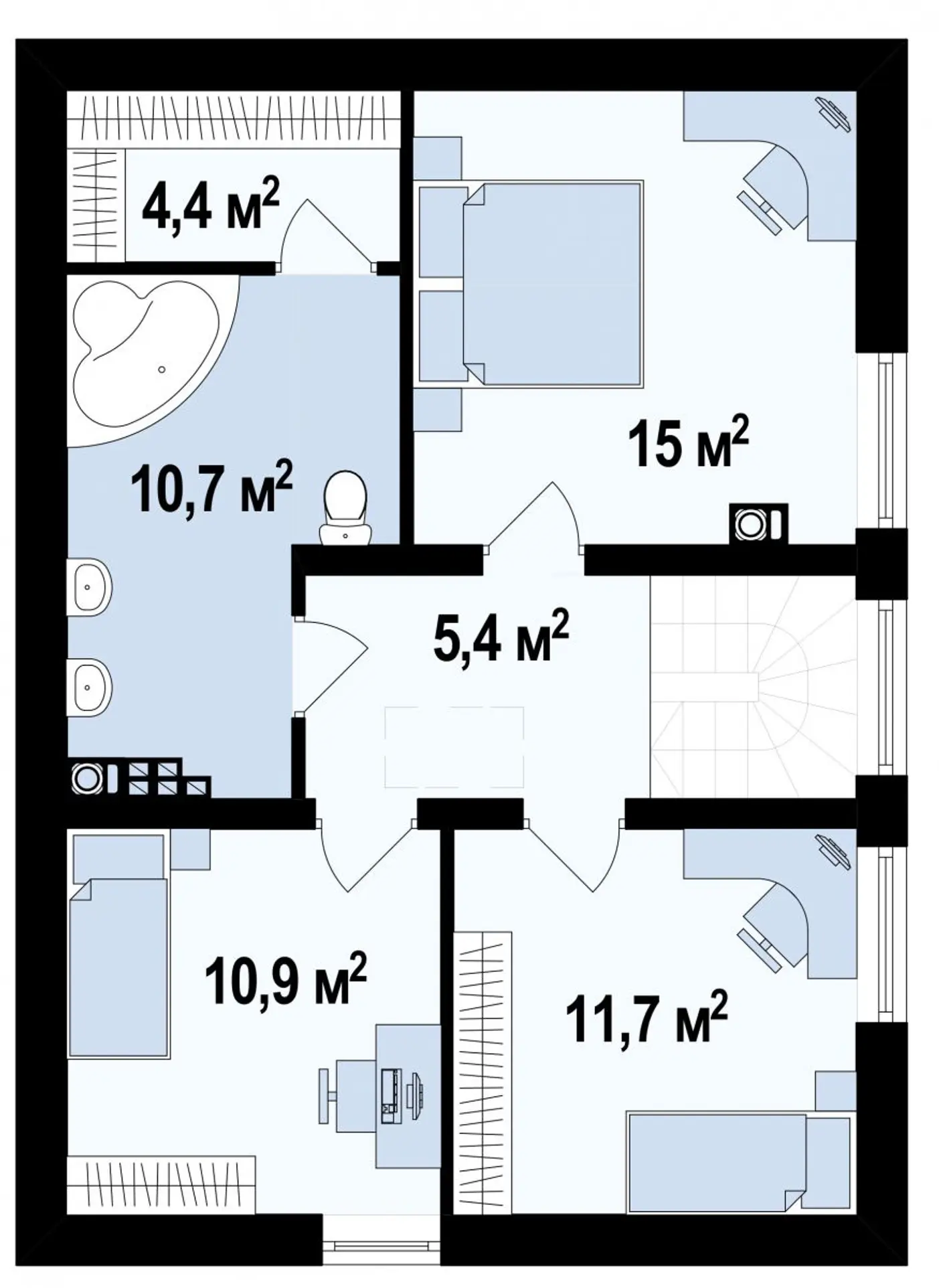 2-ий поверх 58,1  / 58,1m²