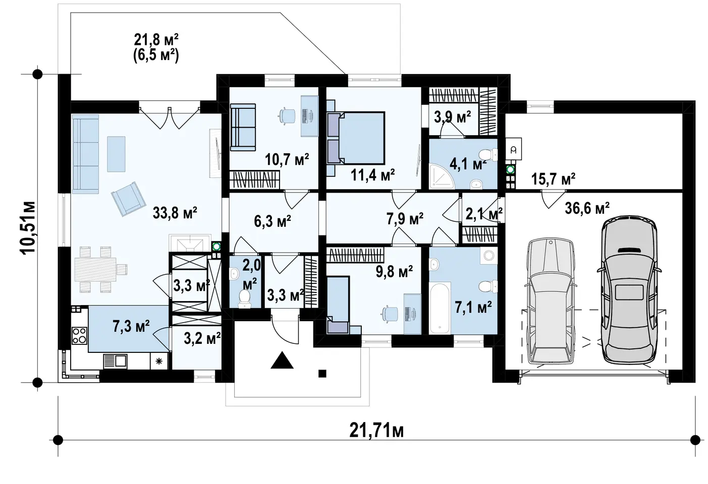 1-ий поверх 167,8 / 174,3m²