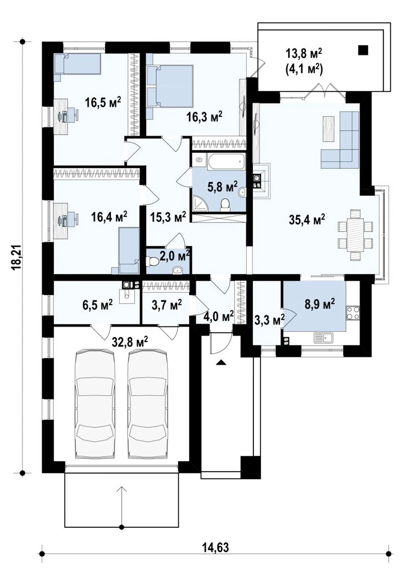 1-ий поверх 167,1 / 171,2m²