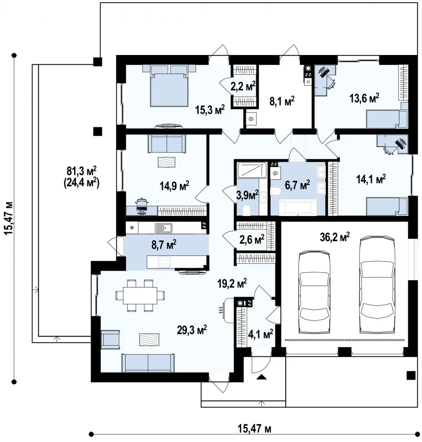 1-ий поверх 179,3 / 203,7m²