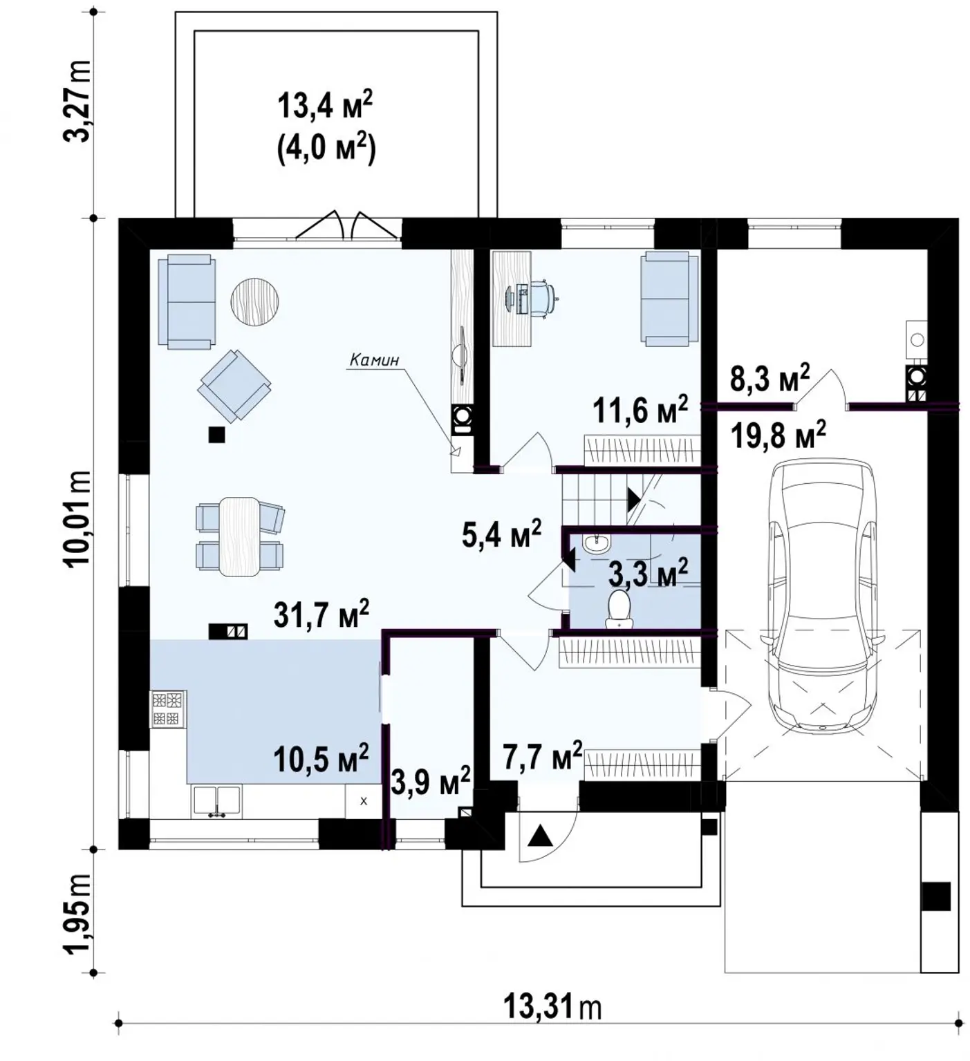 1-ий поверх 102,2 / 106,2m²