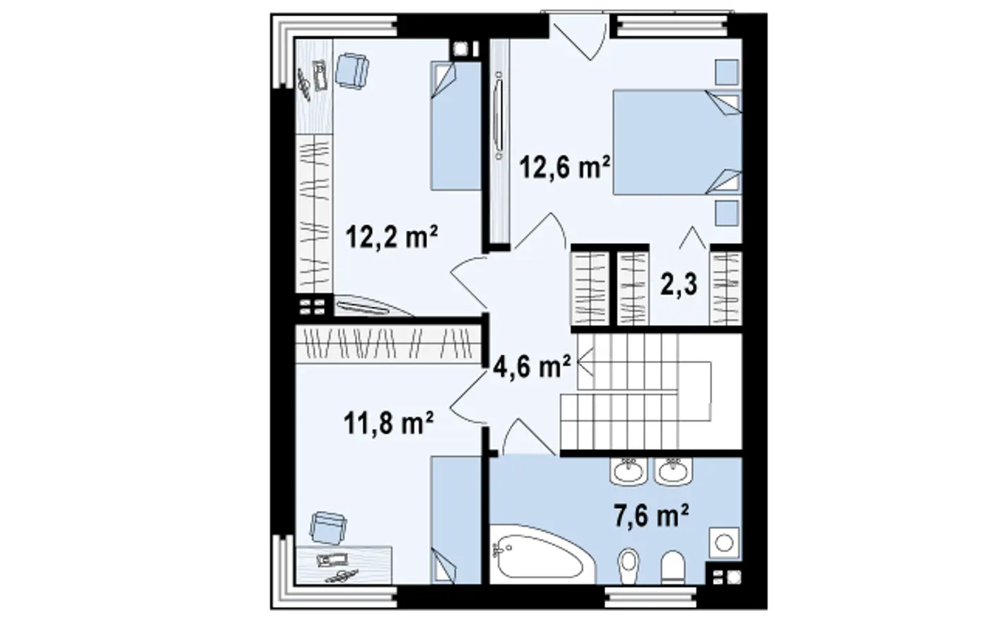 2-ий поверх 51,1 / 51,1m²