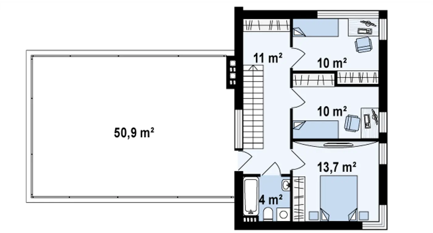 2-ий поверх 48,7 / 48,7m²