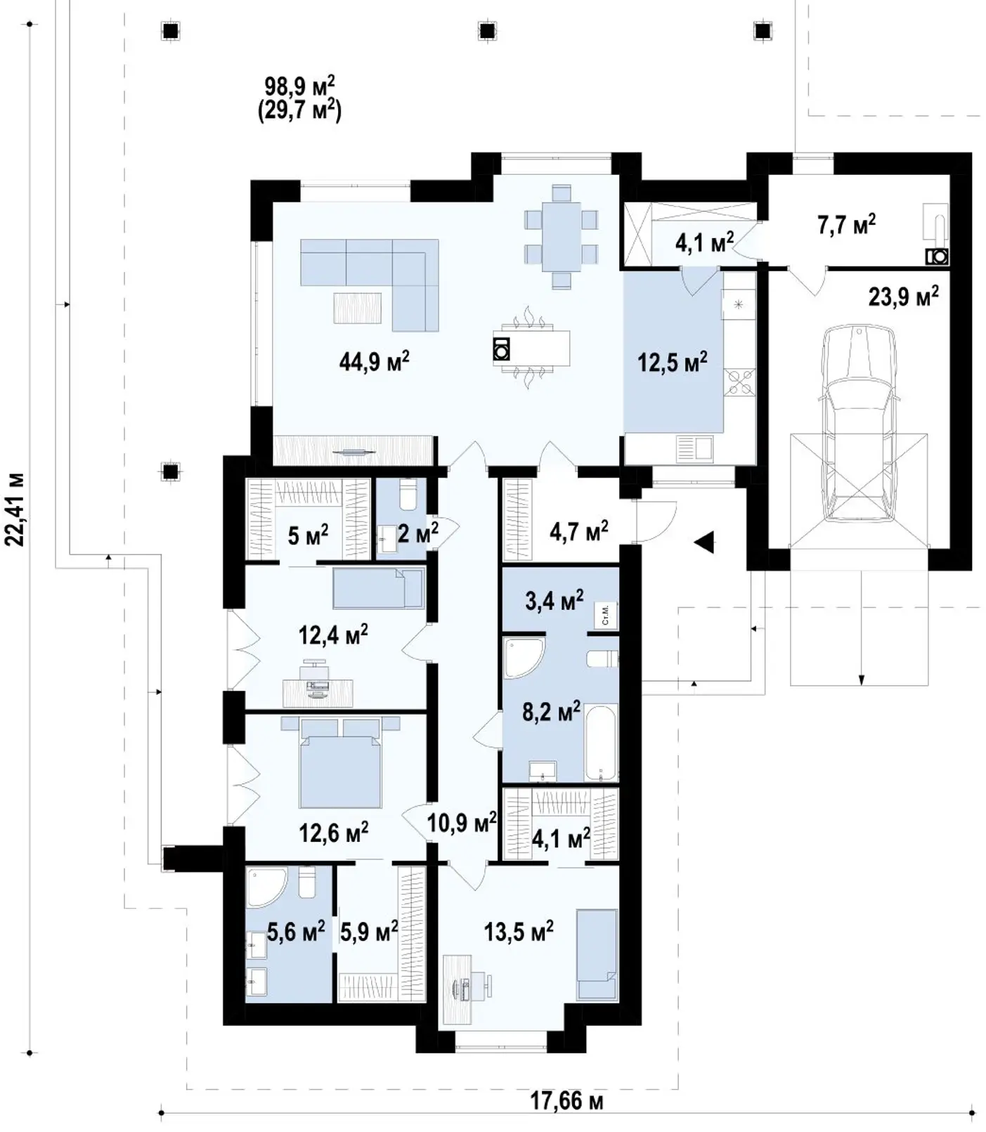 1-ий поверх 181,4 / 211,1m²