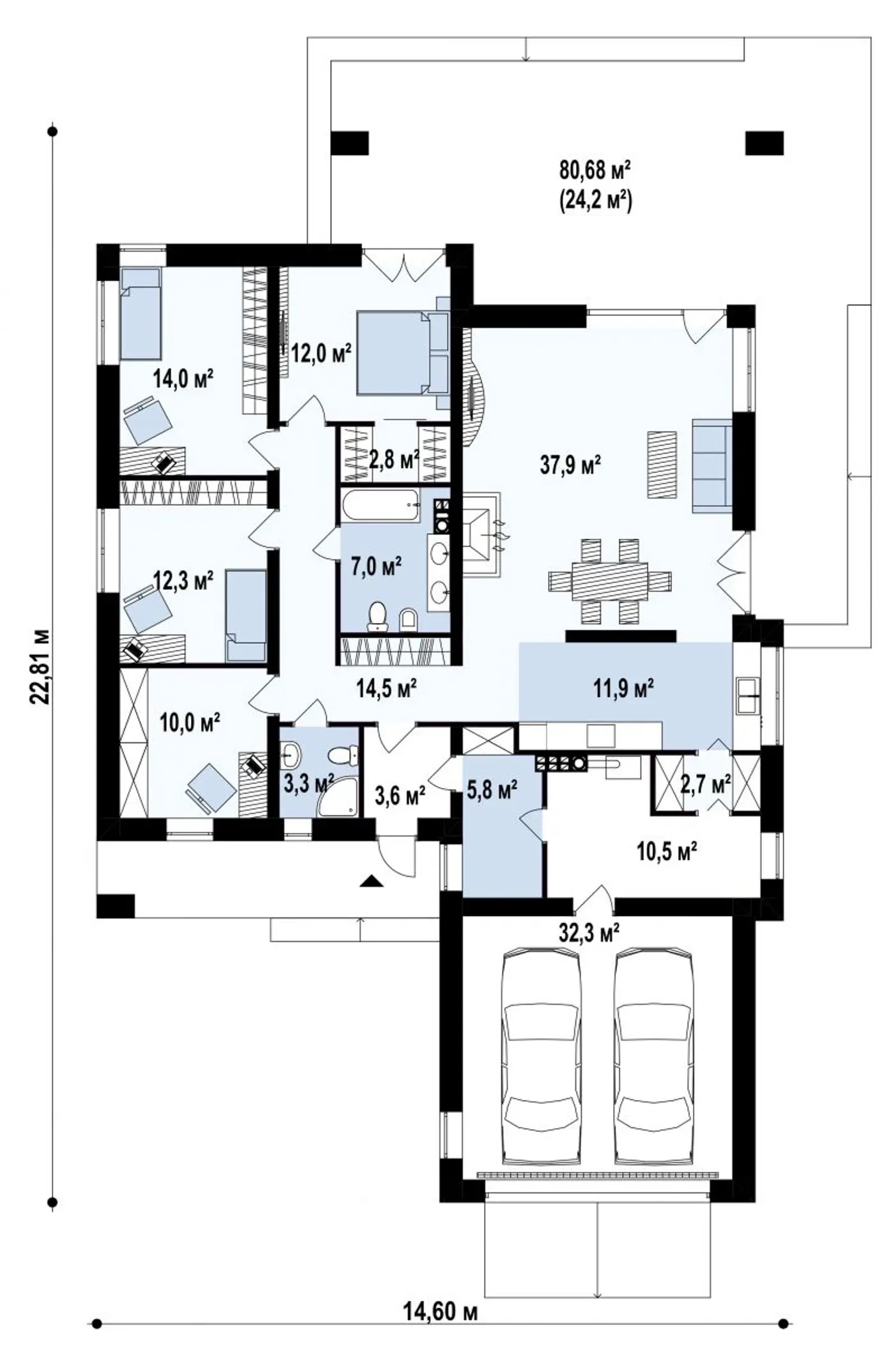 1-ий поверх 180,6 / 205,0m²