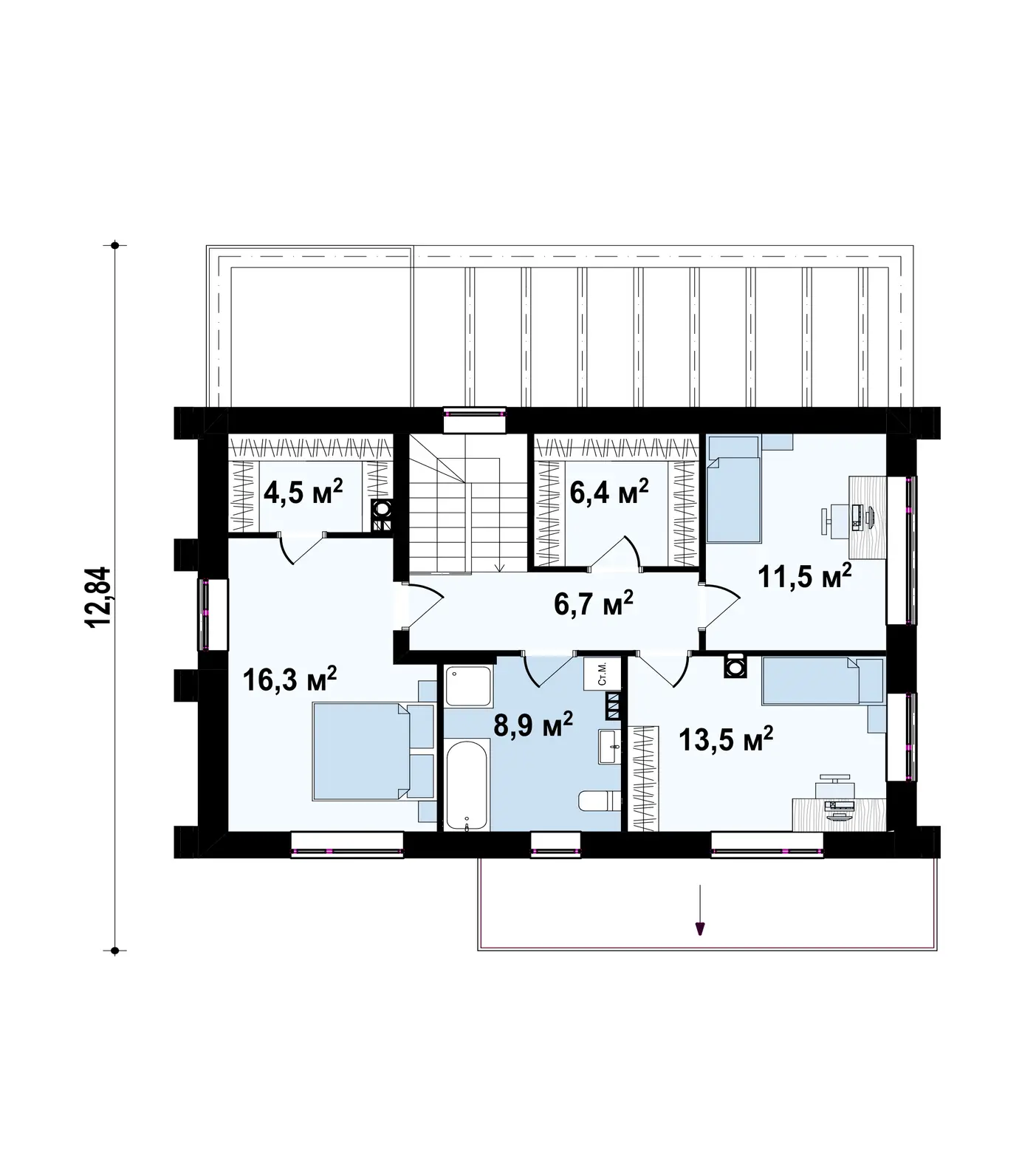 2-ий поверх 67,8 / 67,8m²