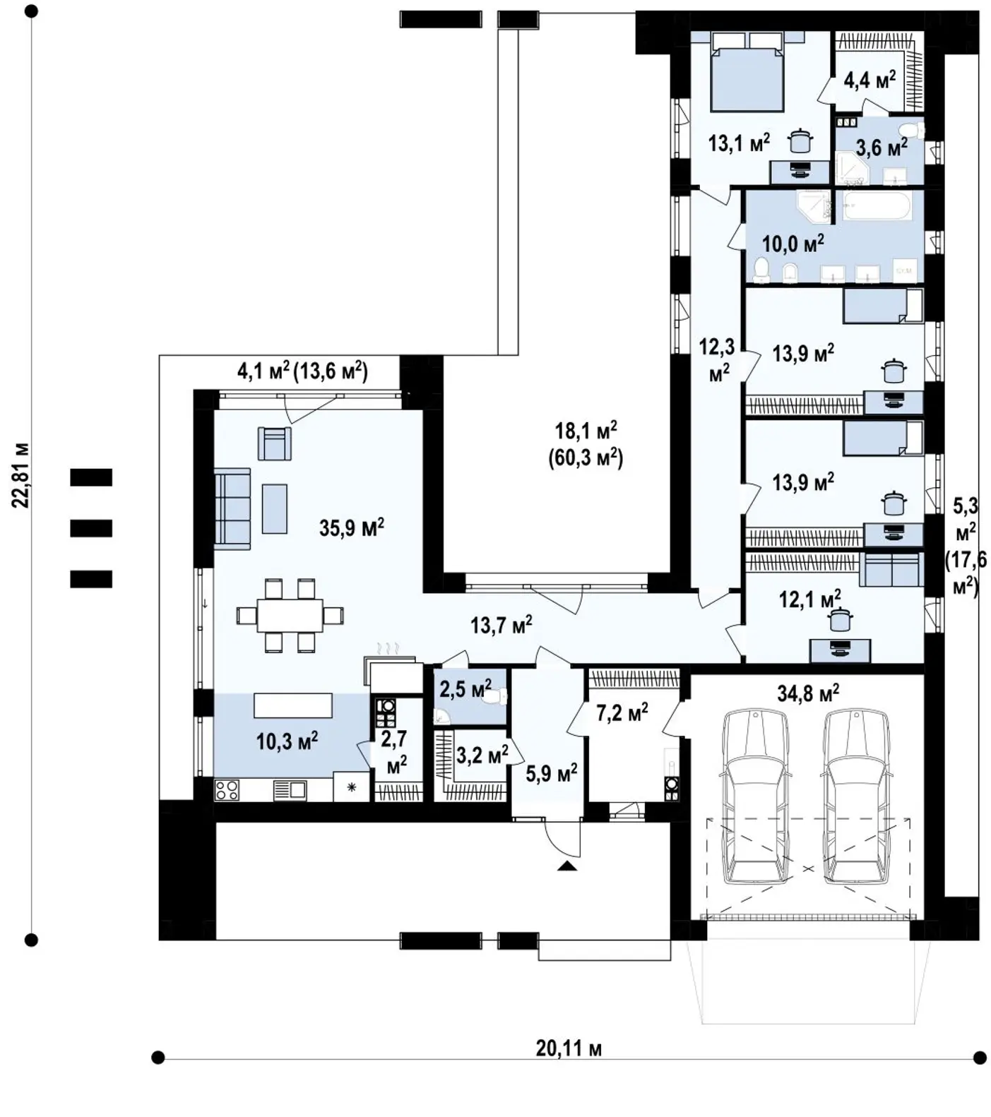 1-ий поверх 199,4 / 217,5m²