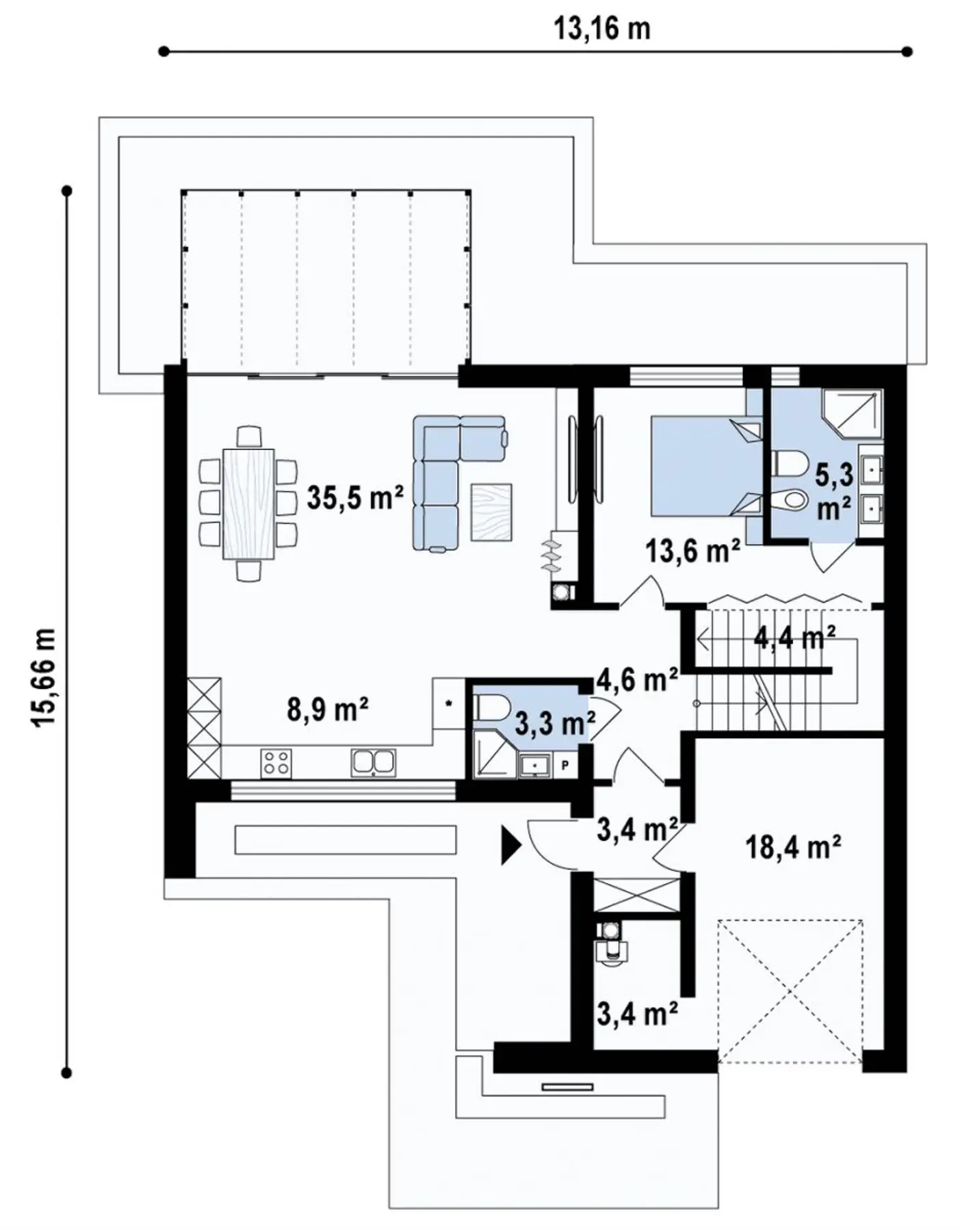 1-ий поверх 116,3 / 116,3m²