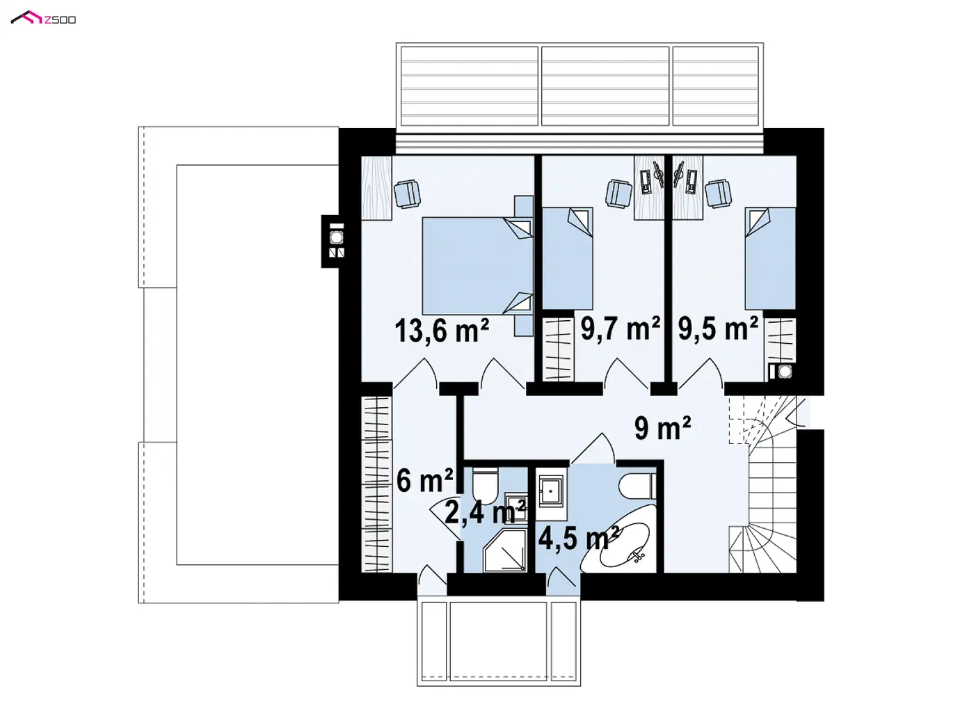 2-ий поверх 54,7 / 54,7m²