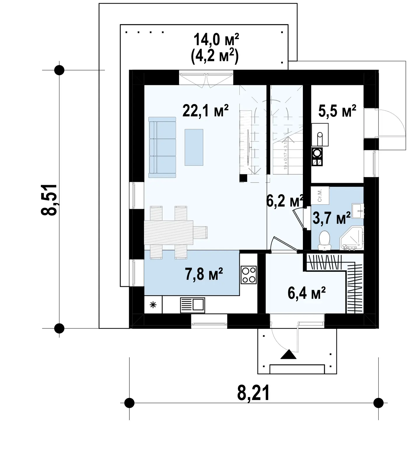 Проекты домов 7 на 7: цены, чертежи, планировки 🏡