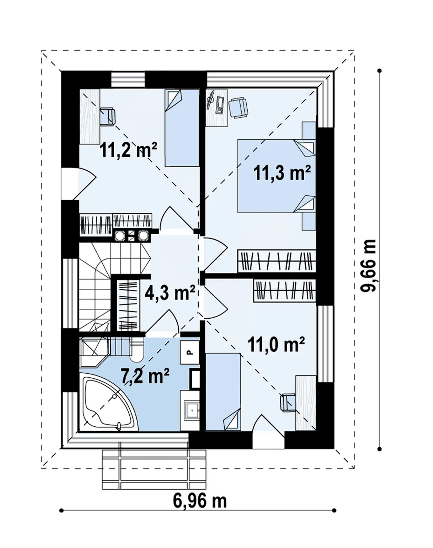 2-ий поверх 46,9 / 46,9m²