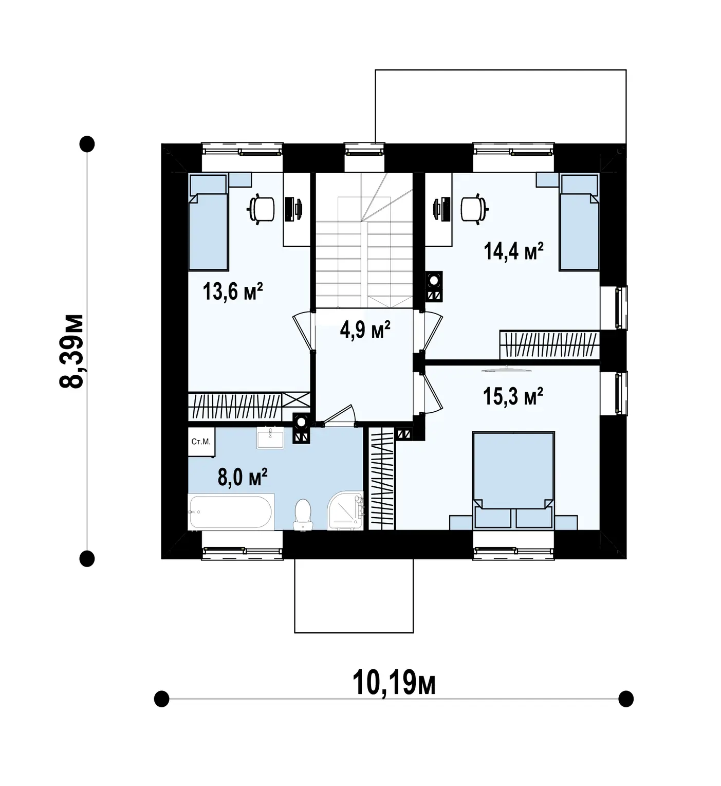 2-ий поверх 56,2 / 56,2m²