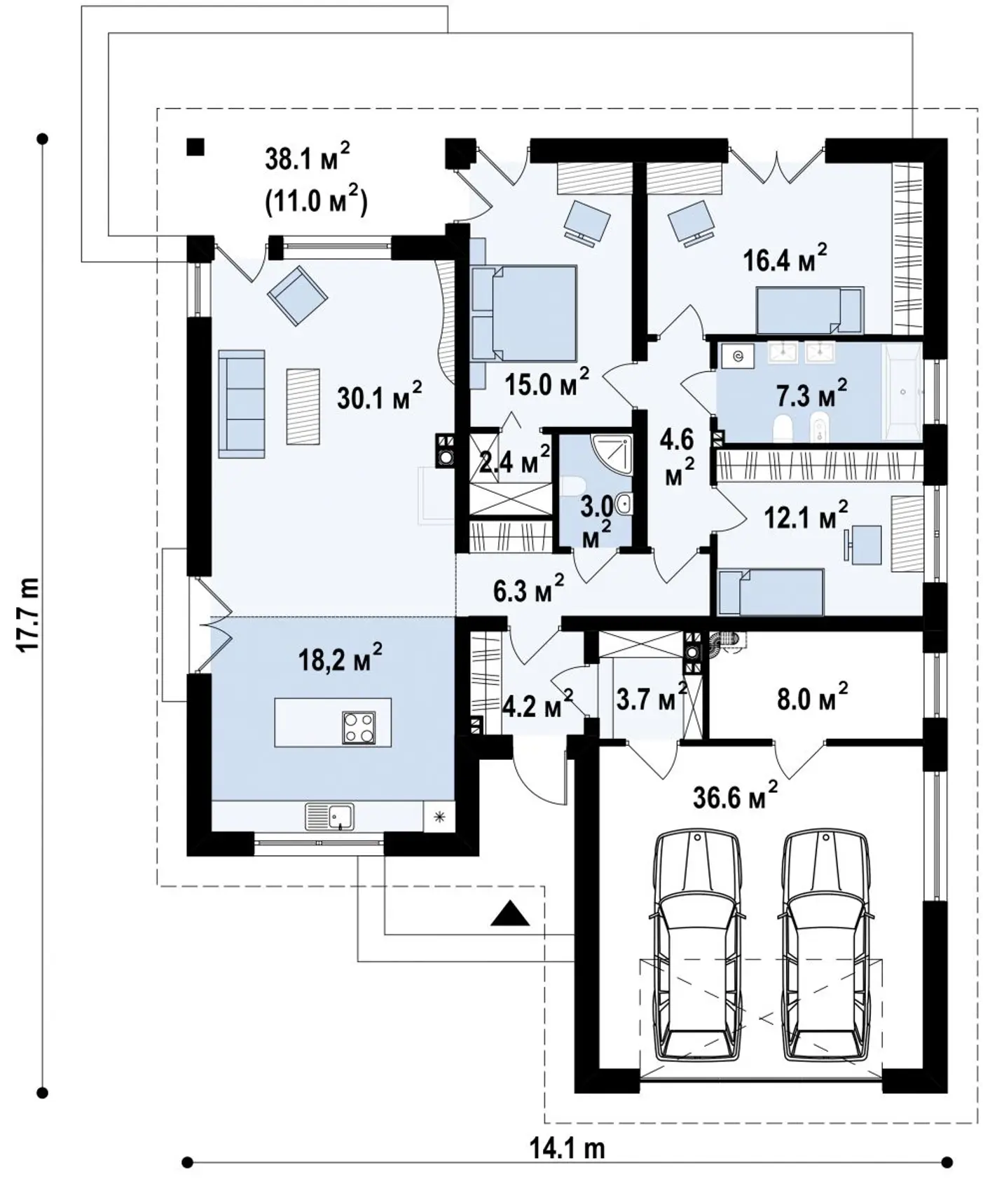 1-ий поверх 167,9 / 179,3m²