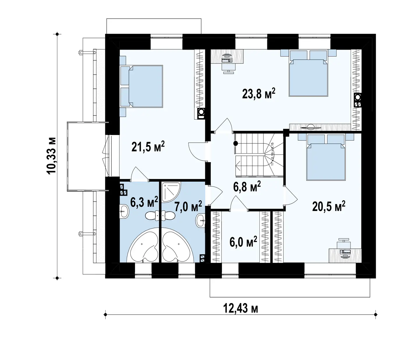 2-ий поверх 91,9 / 93,6m²