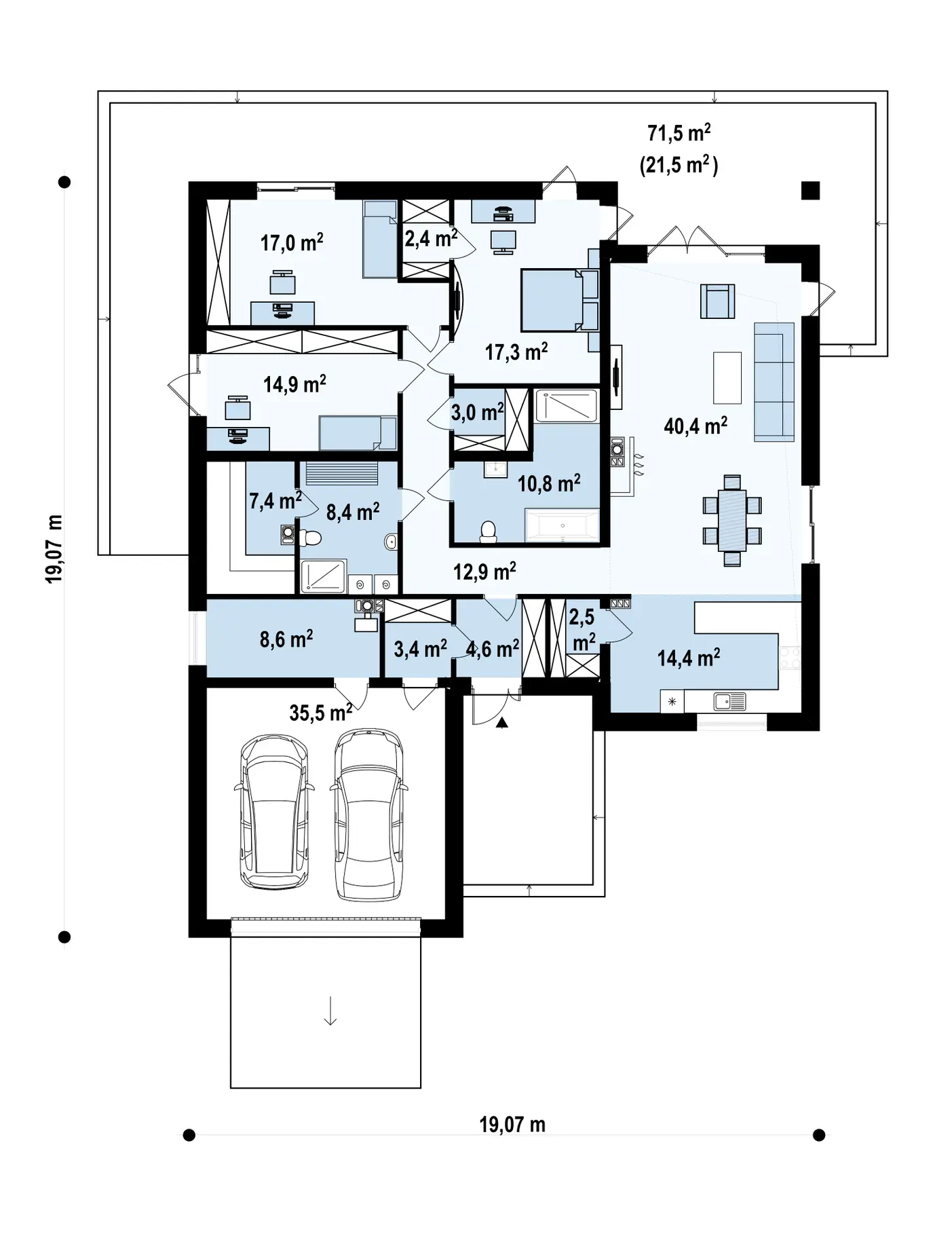 1-ий поверх 201,0 / 222,5m²