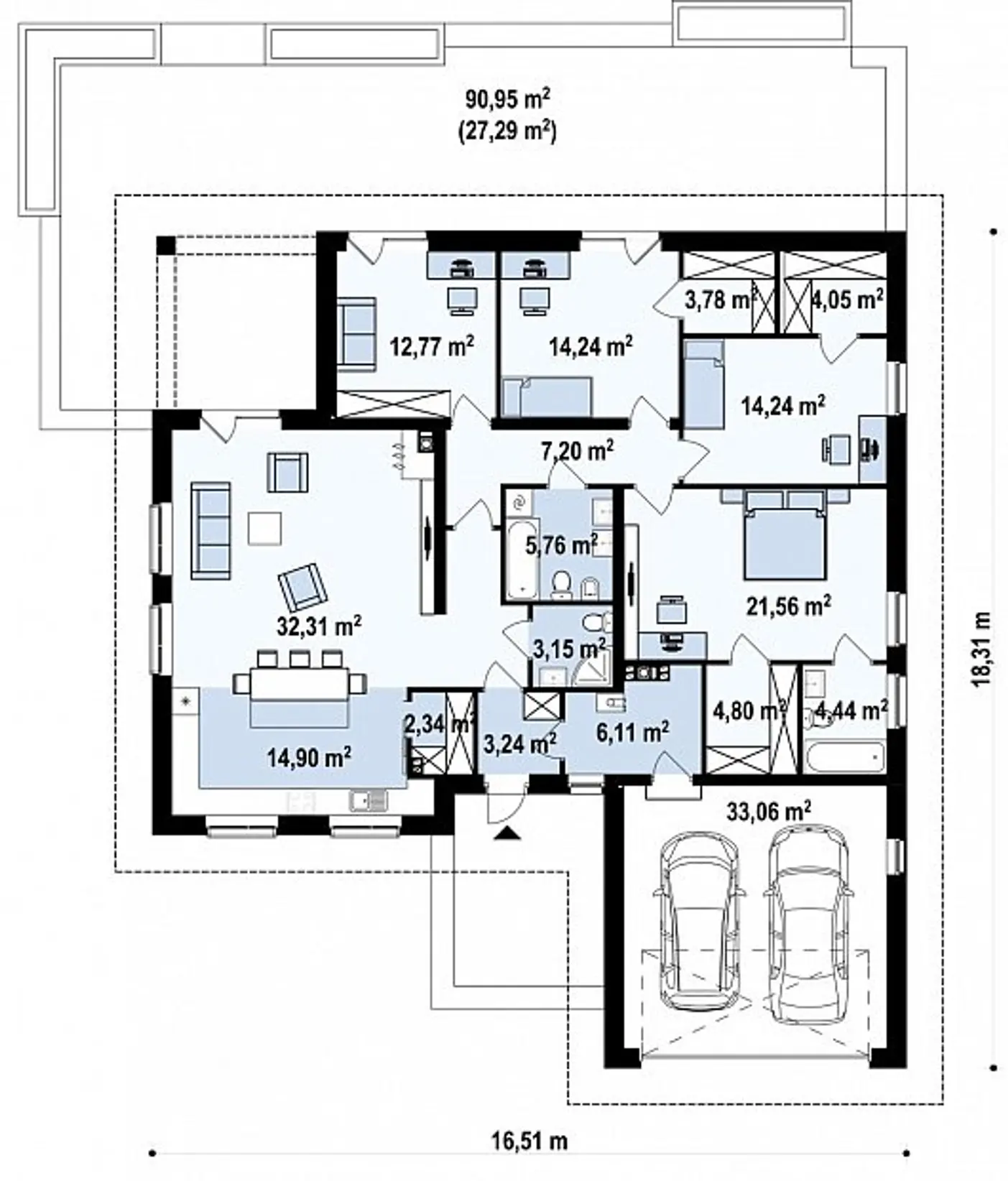 1-ий поверх 193,6 / 220,9m²